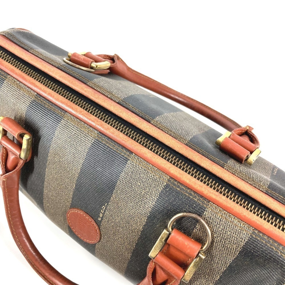 FENDI Vintage Pecan Handbag, Mini Boston Bag, Leather, Brown, Men's and Women's - Picture 9 of 16